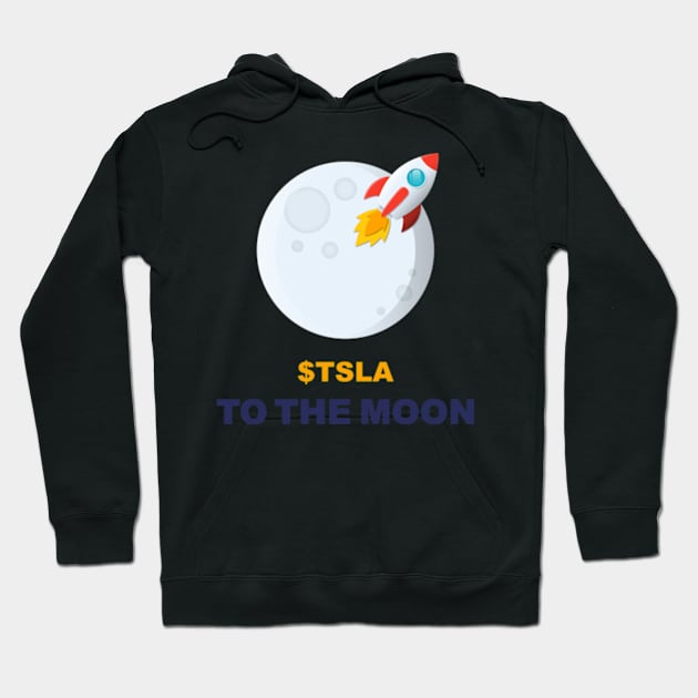 TSLA Fly to the moon Hoodie by yphien